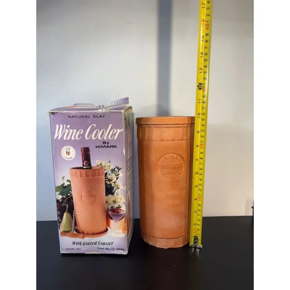Himark Vino Fresco Terracotta Wine Cooler Natural Clay Italy Boxed Chiller